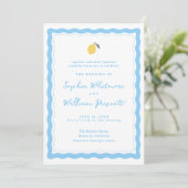 Coastal Blue Lemon Amalfi Wedding Invitation (Debout devant)