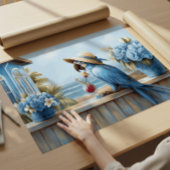 Coastal Blue Parrot Art Print | Wall Poster