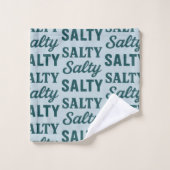 Coastal Blue Salty Beach Life | Nautical Graphic (Gant de toilette)