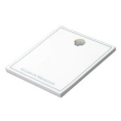 Coastal Blue Scallop Seashell Personalized Notitieblok (Gedraaid)