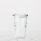 Coastal Blue Scallop Seashells gepersonaliseerd Acryl Drinkbeker (Rechts)