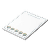 Coastal Blue Scallop Seashells Personalized Notitieblok (Gedraaid)