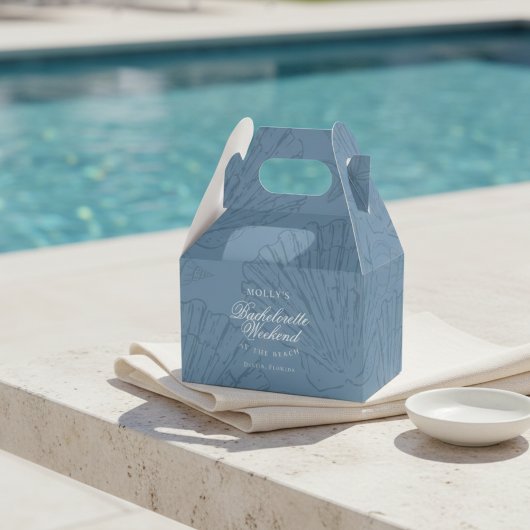 Coastal Blue Seashell Bachelorette Bedankdoosjes