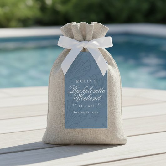 Coastal Blue Seashell Bachelorette Favor Cadeaulabel