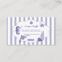 Coastal Blue Striped Diaper Raffle Baby Shower