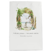 Coastal Botanical Arch Sand Beach Seascape Wedding Medium Cadeauzakje (Voorkant)