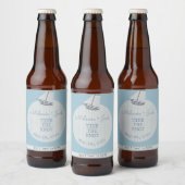Coastal Bridal Shower Boat Stripe  Bier Etiket (Flessen)
