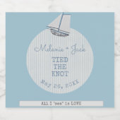 Coastal Bridal Shower Boat Stripe  Bier Etiket (Enkel label)