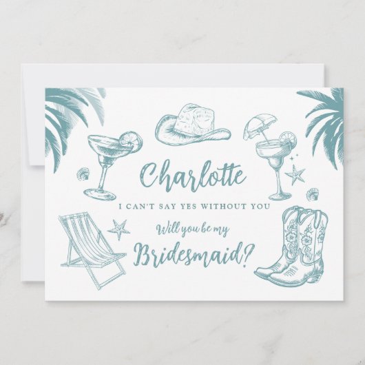 Coastal Bridesmaid Proposal Kaart (Voorkant)