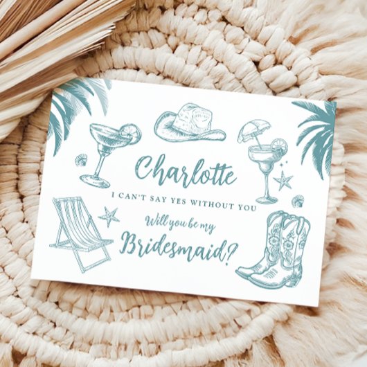 Coastal Bridesmaid Proposal Kaart