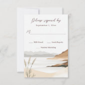Coastal Chic Beach Waterverf bruiloft RSVP Kaartje (Voorkant)