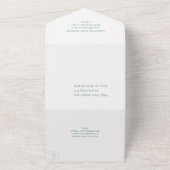 Coastal Chic | Blauwgroen en Roos goudhuwelijk All In One Uitnodiging (Buitenkant)