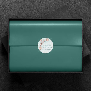Coastal Chic   Blauwgroen partij voor groen en kor Ronde Sticker