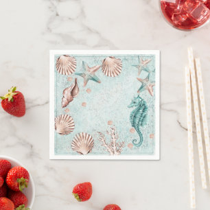 Coastal Chic Blauwgroen partij voor groen en kor Servet