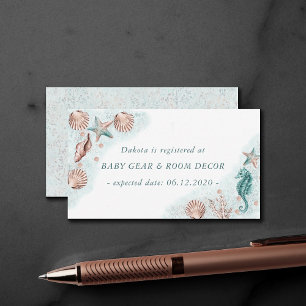 Coastal Chic   Blauwgroen Starfish Raad Foto-aanvr Informatiekaartje