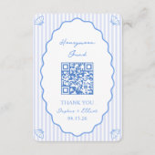 Coastal Chic Blue Honeymoon Fund Wedding QR-code Informatiekaartje (Voorkant)