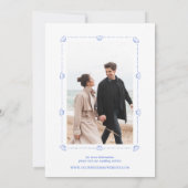 Coastal Chic Blue Shell Ocean Beach Foto bruiloft Save The Date (Achterkant)