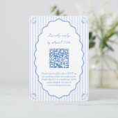 Coastal Chic Blue Site Mariage QR Code RSVP (Debout devant)