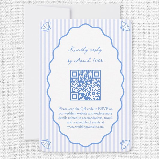 Coastal Chic Blue Site Mariage QR Code RSVP