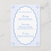 Coastal Chic Blue Wedding Schema van Evenementen Informatiekaartje (Voorkant)