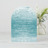 Coastal Chic Destination Beach Wedding Kaart (Staand voorkant)