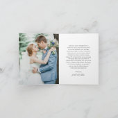 Coastal Chic gedempt groen elegante bruiloft Bedankkaart (Binnen)