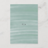 Coastal Chic gedempt groen elegante bruiloft Informatiekaartje (Achterkant)