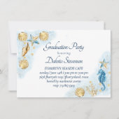 Coastal Chic | Modern koraalrif-Afstuderen Kaart (Voorkant)