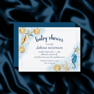Coastal Chic Modern koraalrif-Baby shower Kaart