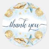 Coastal Chic | Modern koraalrif bedankt Ronde Sticker (Voorkant)