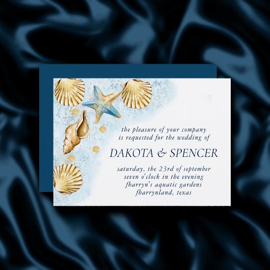 Coastal Chic | Modern koraalrif bruiloft Kaart