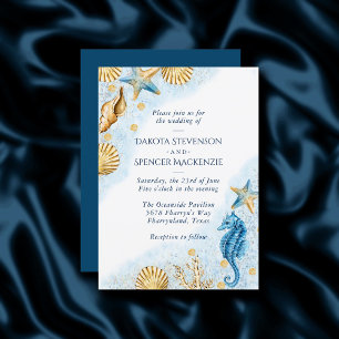 Coastal Chic Modern Nautical Wedding Kaart