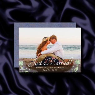 Coastal Chic   Paarse en groene Nautische foto Aankondiging