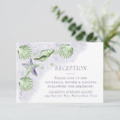 Coastal Chic | Paarse en kalkgroene opvang Informatiekaartje (Staand voorkant)