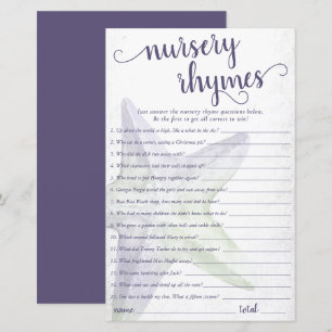 Coastal Chic Paarse Starfish Nursery Rhymes Quiz