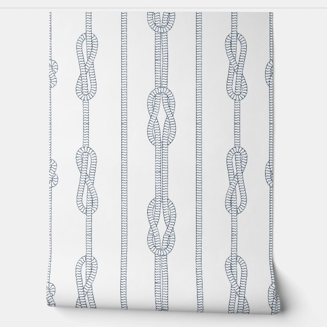Coastal Chic Rope en zeiler knopen print Behang (Afrollen)