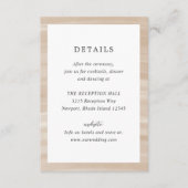 Coastal Chic Sandy Neutraal Elegant Huwelijk Informatiekaartje (Voorkant)