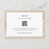 Coastal Chic Sandy Neutral QR Code Elegant Huwelij RSVP Kaartje (Voorkant)