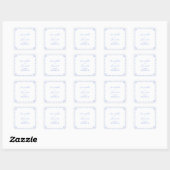 Coastal Chic Shell Border Gepersonaliseerde bruilo Vierkante Sticker (Vel)