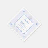 Coastal Chic Shell & Stripes gepersonaliseerde bru Servet (Hoek)