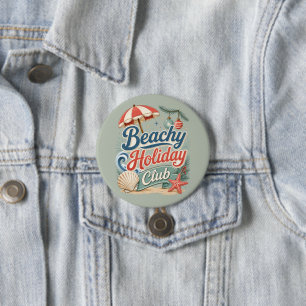 Coastal Christmas Beachy Holiday Club Ronde Button 7,6 Cm