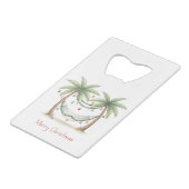 Coastal Christmas Palm Trees With Hammock Kredietkaart Flessenopener (Voorkant Gekanteld)
