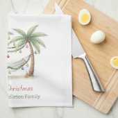 Coastal Christmas Palm Trees With Hammock Theedoek (Quarter Fold)