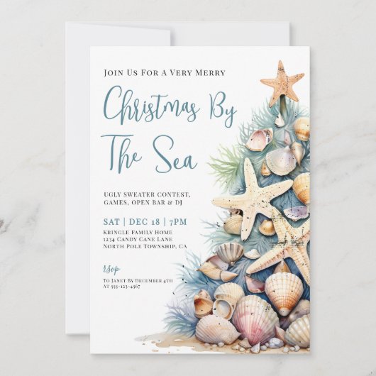Coastal Christmas Party Kaart (Voorkant)