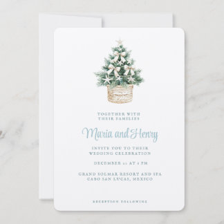 Coastal Christmas Tree | Beach Wedding Kaart