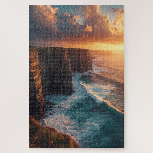 Coastal Cliff Sunset Jigsaw Puzzle Legpuzzel (Verticaal)