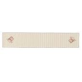 Coastal Conch Seashell & Stripes Medium Tafelloper (Horizontaal)