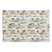 Coastal Cottage Lighthouse Pattern Kussensloop (Achterkant-Rechts)