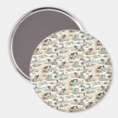 Coastal Cottage Lighthouse Pattern Magneet (Voorkant / Achterkant)