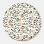 Coastal Cottage Lighthouse Pattern Magneet (Voorkant)